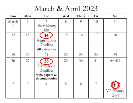 image of calendar with dates circled